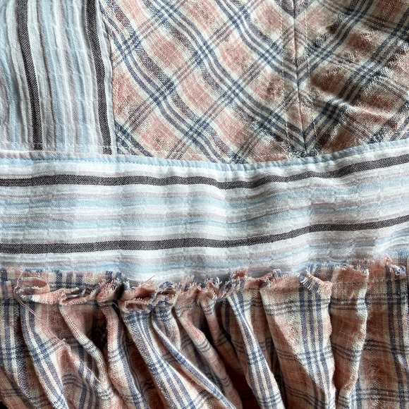 Free People Color Theory Midi Dress Pink Combo Size XS Plaid Backless Sleeveless - Picture 16 of 16